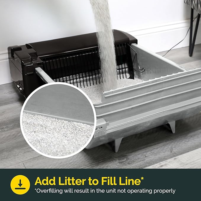 Pet Zone Self Cleaning Semi Automatic Cat Litter Box - Smart Scoop Cat Litter Box with 6 Bags & Carbon Filter for Up to Two Cats 6-16 Pounds