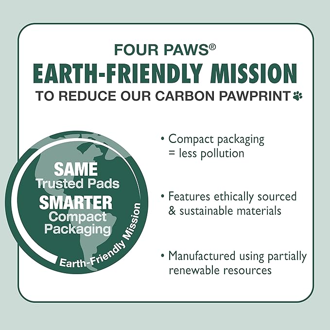 Four Paws Wee-Wee Superior Performance Bamboo Pee Pads for Dogs, Earth Friendly Dog & Puppy Potty Training Pads, Crate Liners, Housebreaking Supplies, 22" x 23" (100 Count)
