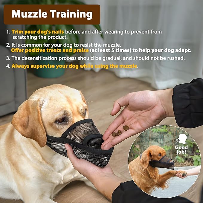 Crazy Felix Nylon Dog Muzzle for Small Medium Large Dogs, Air Mesh Breathable and Drinkable Pet Muzzle for Anti-Biting Anti-Barking Licking (XS, Beige)