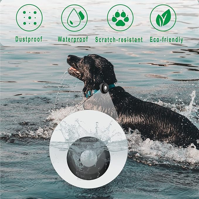 Airtag Holder for Dog Collar, Cibaabo Silicone Air Tag Case Cover Compatible with Apple Airtags for 0.8-1.2inch Cat Pet Collar Harness Loop