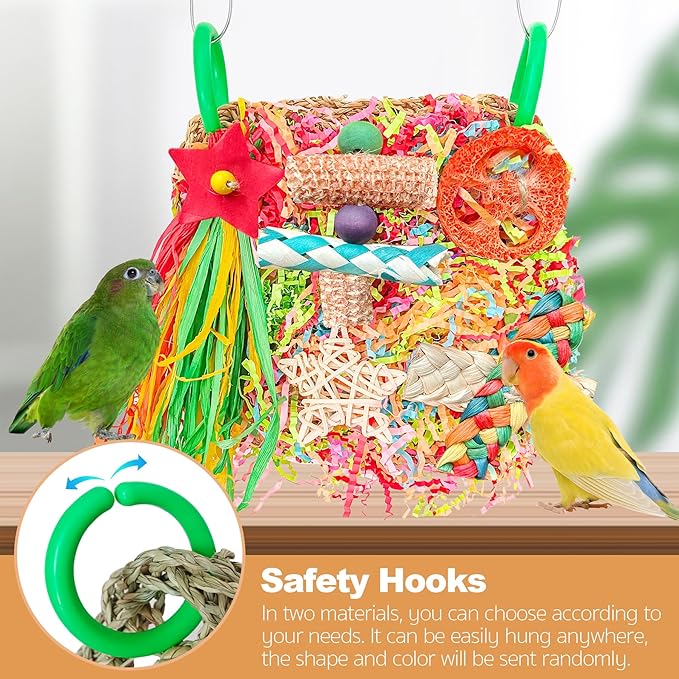 Bird Toys For Cockatiels, Tyotrbs Bird Toys For Conures Parakeet Toy BirdsToy For Parrots Birds Foraging Toy ParrotToys BirdCage Accessories Lovebird Cage Accessories for Small Birds
