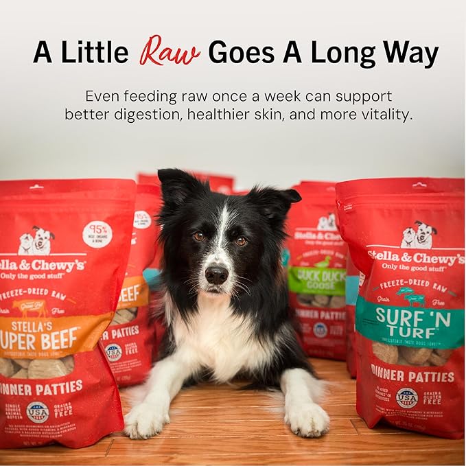 Stella & Chewy's Freeze-Dried Raw Dinner Patties - Absolutely Rabbit Recipe - High Protein Grain-Free Puppy & Dog Food - Perfect For Picky Eaters - 14 oz