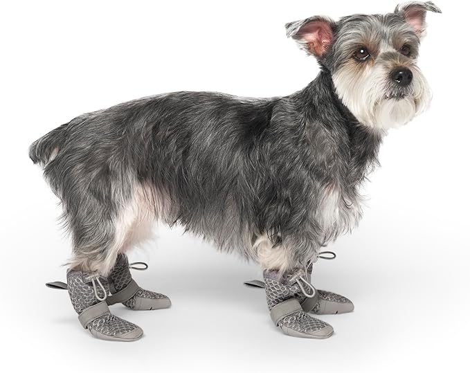 Canada Pooch Dog Boots for Hot Pavement - Dog Boots & Paw Protectors with Anti Slip Rubber | Water Friendly, Breathable Dog Shoes for Hot Days, Great for Dogs Grey - Size 2