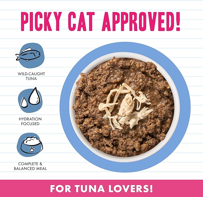 Weruva BFF Minced Natural Wet Cat Food, Tuna and Chicken Chuckles in Gelee, 5.5oz Can, Pack of 24