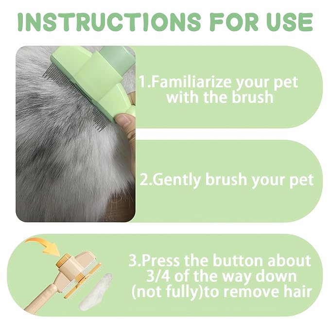 1 PCS Pet Hair Removal Glove w/ 2PCS Pet Combs,Electrostatic Gloves for Cats&Dogs Flea Comb,Dog Comb,Cat Comb,Brush for Shedding,Reusable Animal Fur Removal Tool for Couch,Furniture,Carpet,Curtain