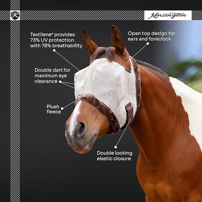 Kensington Fly Mask w/Fleece Trim Size:S-Yearling Color: 2019 - Imperial Jade