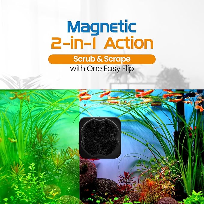 FL!PPER Pico Aquarium Glass Cleaner - Magnetic Fish Tank Cleaner, Scrubber & Scraper, Algae Remover, Aquarium Cleaning Tools