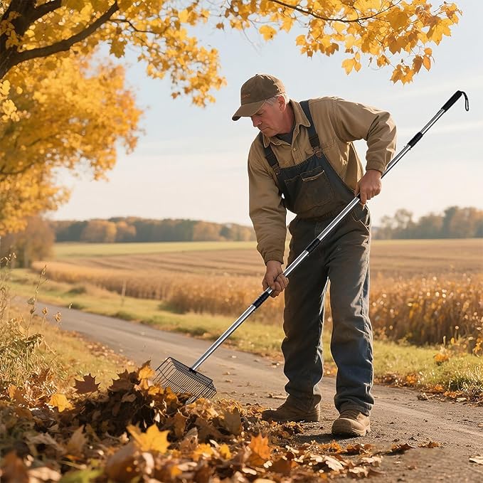 10 inch Large Chicken Poop Scooper,4 in1 Chicken Coop Poop Shovel,Adjustable 32" to 67" Stainless Steel Chicken Coop Scoop,Litter Sifting Shovel Poop Scooper for Chicken Coop Pet Waste