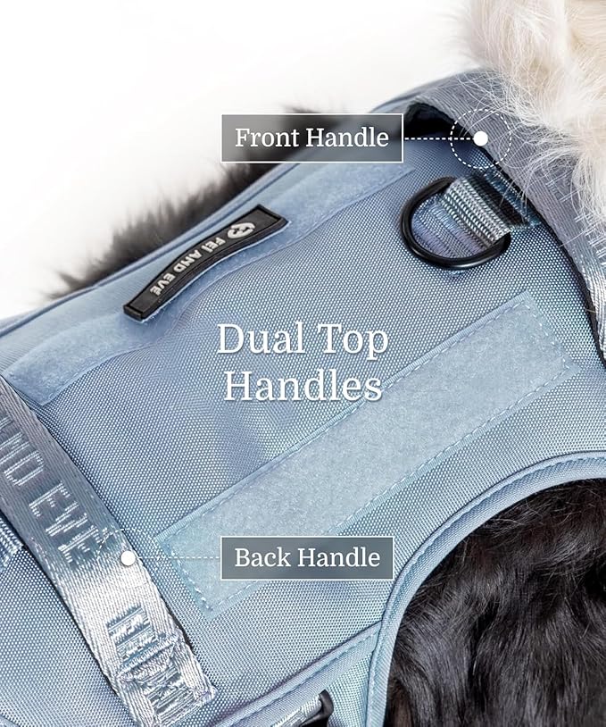 2025 New Edition, Fei & Eve MagEase Dog Harness - 3-Second Magnetic Buckles | 3-Point No-Pull Control | Heavy-Duty 900D Nylon | Dual Safety Handles | Breathable Mesh | Adjustable Fit |Small, Blue