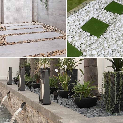 Natural Unpolished Bulk Pebbles 20lbs,1-2 Inch Black River Rocks, Hand-Picked Premium Stones for Landscaping and Garden Design, Fish Tank, Flower Pots, Pathways and Backyard