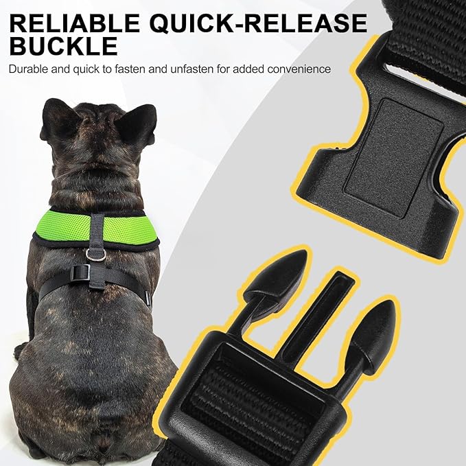 BINGPET No Pull Dog Harness, Soft Mesh Breathable All Weather Vest, Safety Protection Design, Durable Adjustable Step-in Easy Walk Dog Harness for Extra Large Dogs (Green, XL)