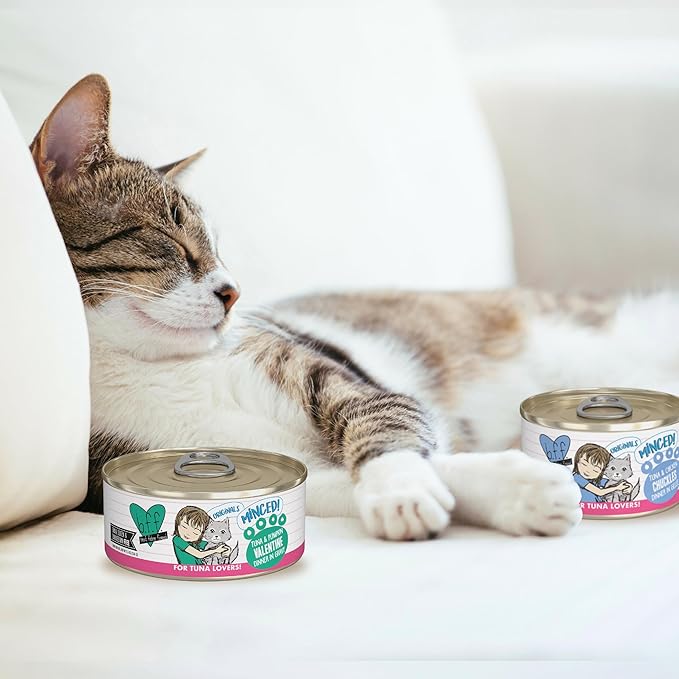 Weruva BFF Minced Natural Wet Cat Food, Tuna and Salmon Soulmates in Gelee, 5.5oz Can, Pack of 24