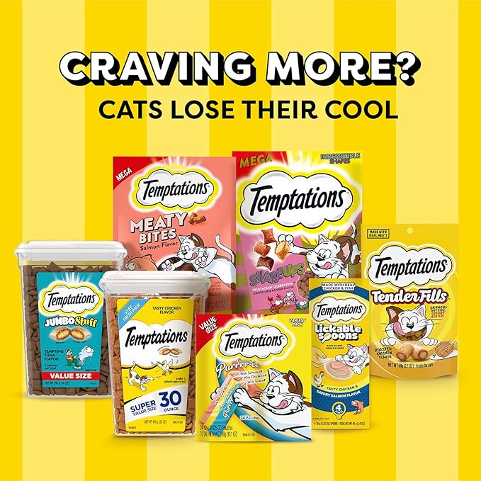 Temptations Creamy Puree Variety Pack of Lickable Cat Treats, 0.42 oz. Tubes, 48 Count