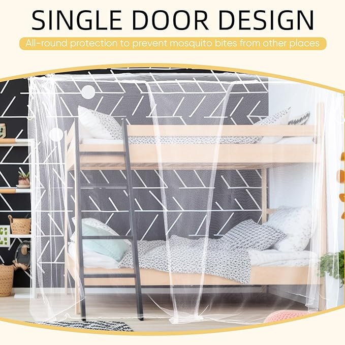 4 Corners Mosquito Net for Mosquiteros para Camas Bed Canopies Netting Bed Drapes Rectangular Mosquito Mesh for Camping Home Outdoor Travel (White,L75 X W59 X H67 Inch,Opening)