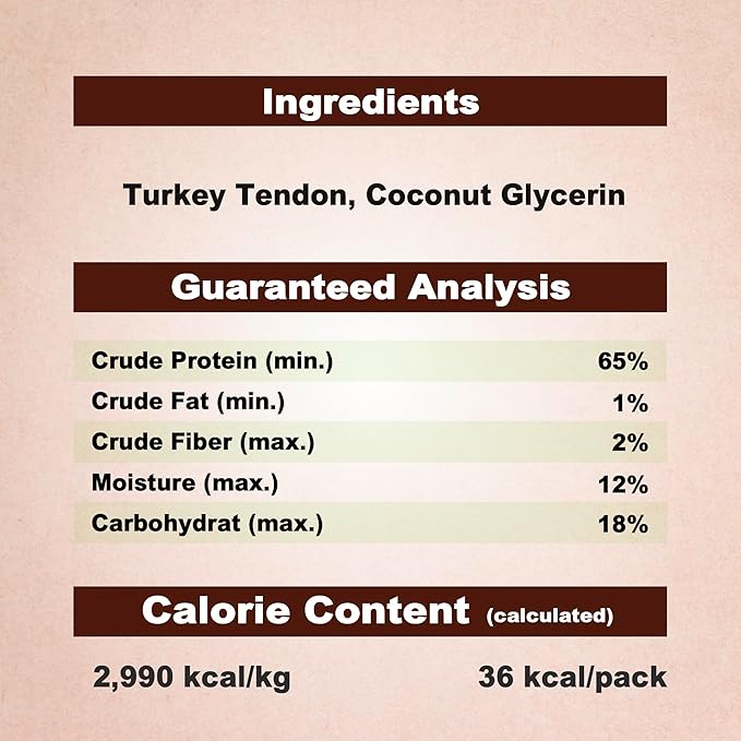 Afreschi Natural Turkey Tendon Pretzel (S) Pack of 4, Dog Treats for Signature Series, All Natural Human Grade Puppy Chew, USA-Sourced Turkey Tendon, Hypoallergenic, Rawhide Alternative
