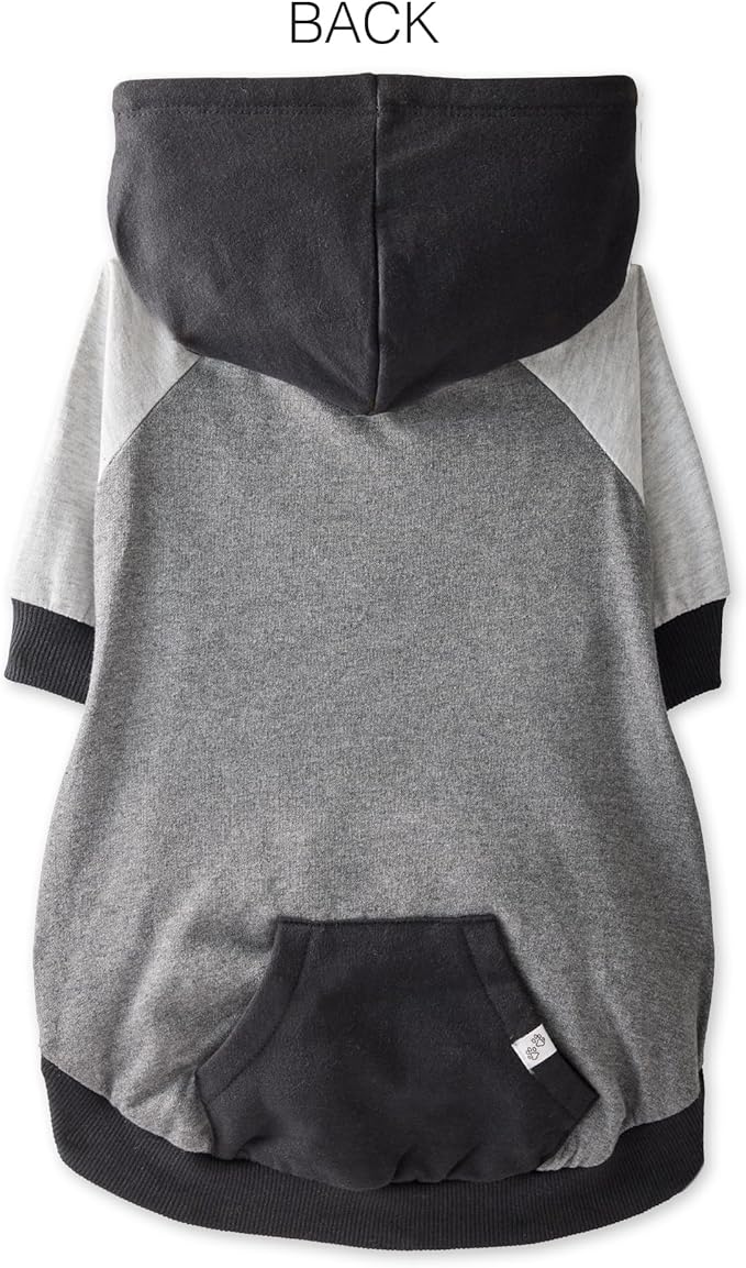 Rocky – The Orginal Lightweight Hooded TEE 100% Organic Cotton Dog Hoodie Pet Coat Sweater for Small, Medium, Large Dogs, Black Color Block, X-Small