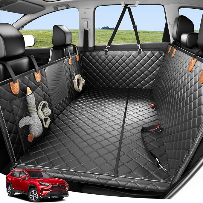 Zanch 2025 Upgraded Dog Car Seat Cover, 400 lbs Heavy Duty Hard Bottom, Waterproof & Anti-Scratch Back Seat Protector, Nonslip Pet Hammock Extender for Cars, SUV, Trucks, Standard-Orange