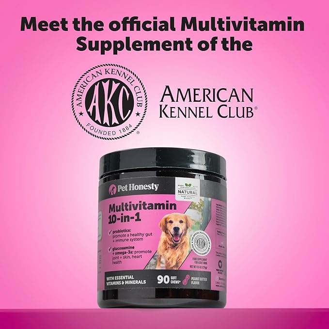 Dog Multivitamin Max Strength - 15 in 1 Vitamins for Health & Heart - Essentials Fish Oil, Glucosamine, Probiotics, Omega Fish Oil - Multivitamins Supplements for Skin and Coat