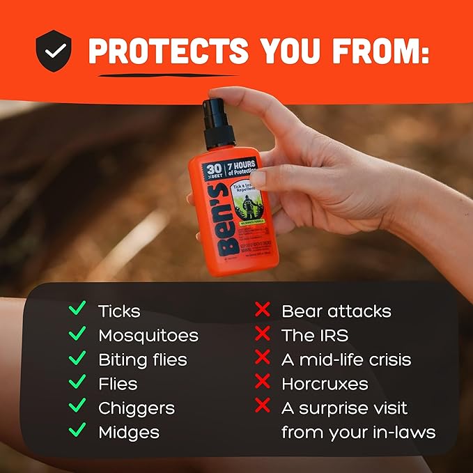 Ben's Tick & Insect Repellent - Travel Size Bug Spray with 30% DEET for Mosquitoes, Ticks & More - Up to 7 Hours of Protection - Fragrance-Free - 3.4 Fl Oz (4 Pack)