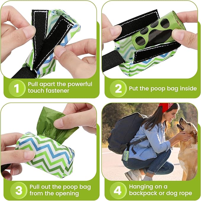 Dog Poop Bag Holder for Leash, 2 Pack Dog Poop Bag Dispenser, Sturdy and Guaranteed Leakproof Poop Bag Holders for Leashes, Dog Waste Bag Holder, Unscented, 2 Dispenser and 30 Bags By PobbY