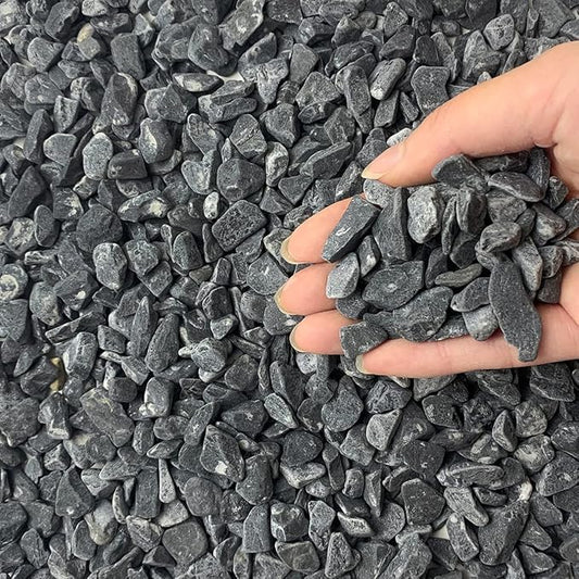 10LB Black Pea Gravel for Landscaping, 3/8 Inch Black Pebbles for Plants Cactus Succulent Fish Tank and Garden Black Stones