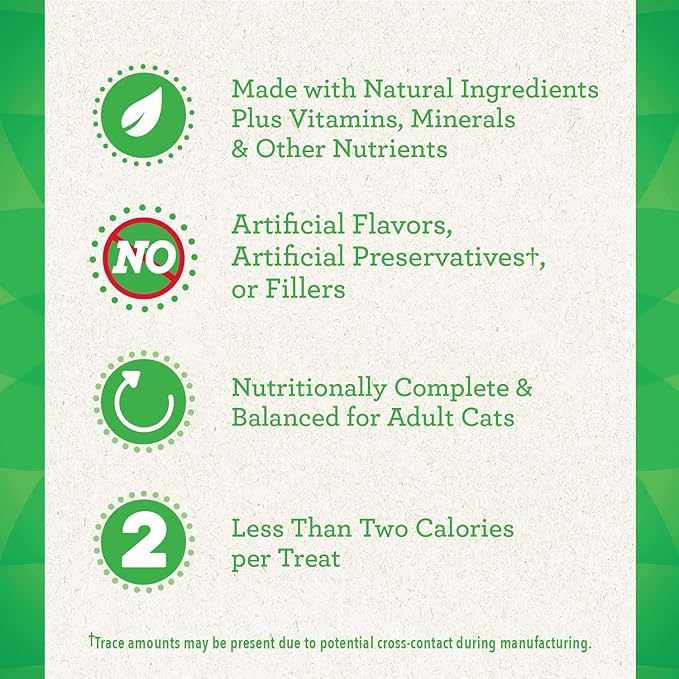 Greenies Feline Smartbites Skin & Fur Crunchy and Soft Natural Cat Treats, Salmon Flavor, 4.6 oz. Pack (Pack of 2)