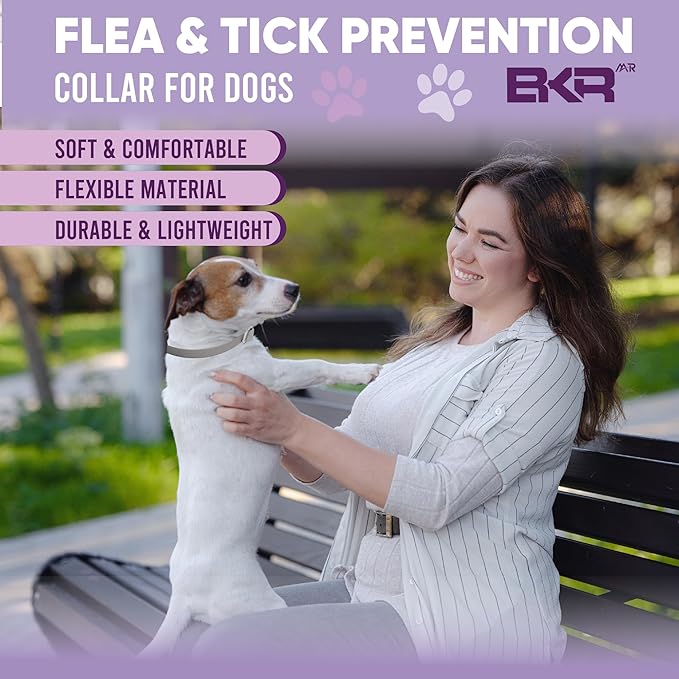 Flea Collar for Dogs – 2 Pack 16 Month Natural Flea & Tick Prevention Dog Flea Collar Adjustable One Size Fits All, Safe and Effective