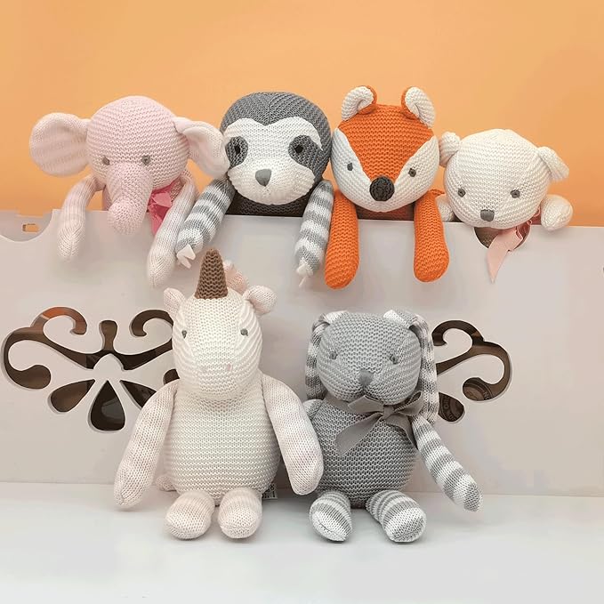 Organic Baby Toys Grey Bunny Rabbit Stuffed Animal 7.1"