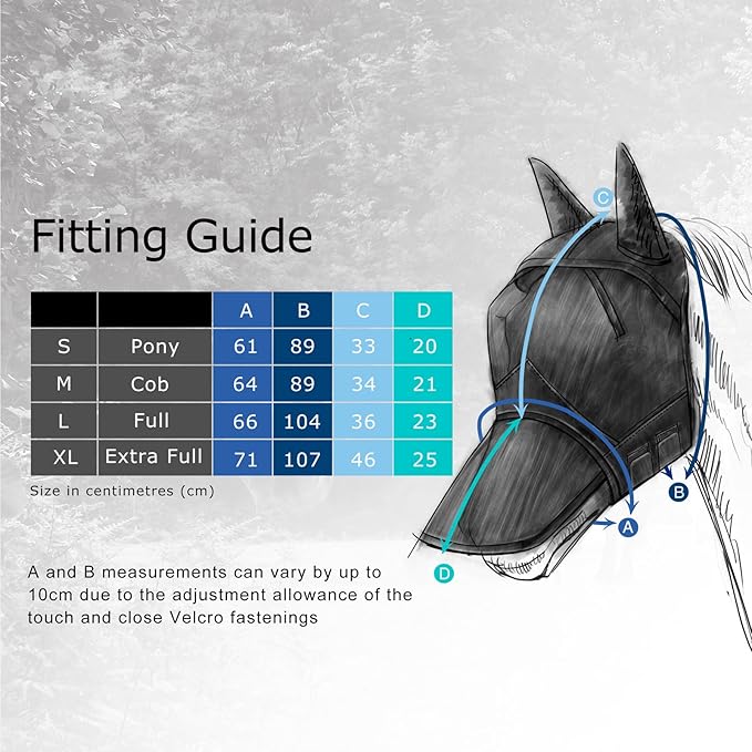 Harrison Howard CareMaster Horse Fly Mask Half Face with Ears Moonlight Silver Large Full Size