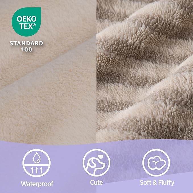 LE SURE Cute XL Dog Beds, Orthopedic Waterproof Dog Bed for Extra Large Dogs, Non-Slip Bottom and Egg-Crate Foam Big Pet Couch Sofa with Washable Removable Cover, Hazel