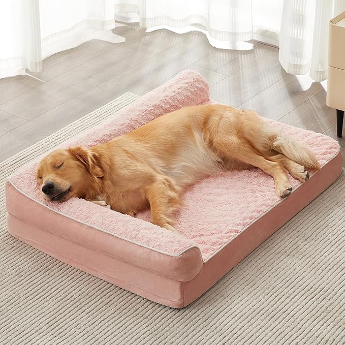 BFPETHOME Orthopedic Dog Beds for Large Dogs-Waterproof Sofa Pet Bed with Removable Washable Cover, Big Dog Bed with Waterproof Lining and Nonskid Bottom,Pet Bed for Large Dogs