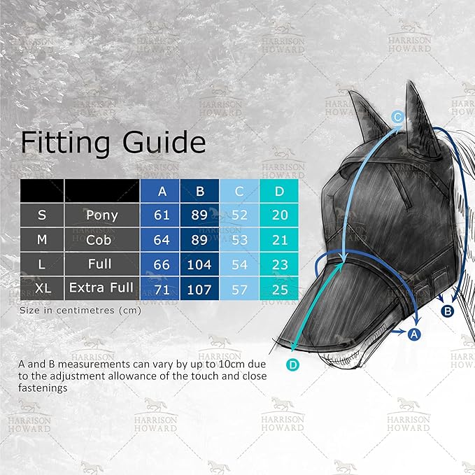 Harrison Howard LumiVista Horse Fly Mask Standard with Ears UV Protection for Horse Leopard Print L Full Size