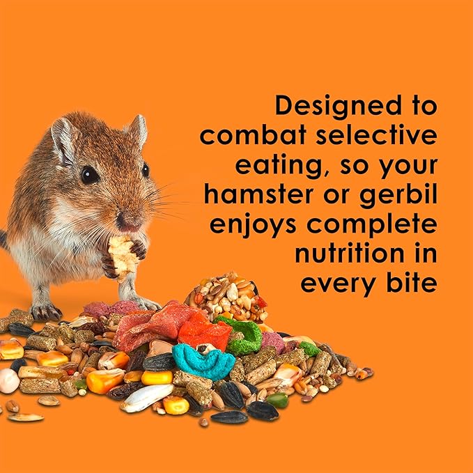 Kaytee Fiesta Hamster & Gerbil Food, Nutritious and Fun Blend, Supports Dental Health and Digestion, 4.5 pounds
