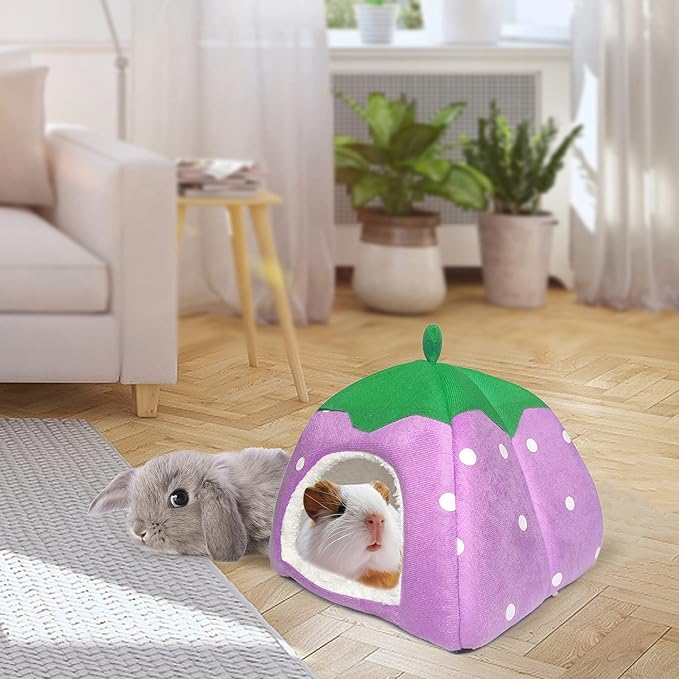Guinea Pig Hideout Bed Rabbit House Cave Accessories Cozy Hide-Out for Bunny Hedgehog Ferret Chinchilla&Other Small Animals