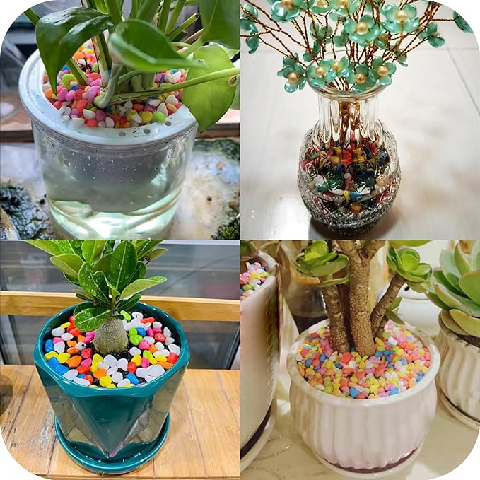 Green Pebbles for Crafts, 0.9 Pound Natural Polished Aquarium Gravel, Decorative Pebbles for Indoor Plants, Turtle Tank, Vase, Succulents Cactus, Garden Landscaping