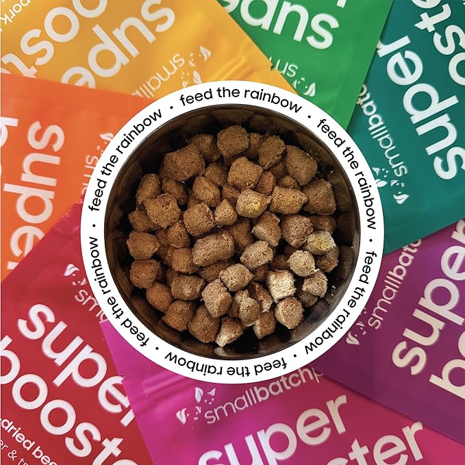 smallbatch Freeze Dried Dog Treats, Superfood Food Topper Duck Bites for Dogs & Cats, Probiotics, Organic Ingredients, High Protein, Grain Free Healthy Treat or Food Topper, Made in The USA, 7 oz Bag