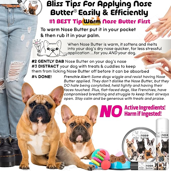The Blissful Dog French Bulldog Fawn Unscented Nose Butter - Dog Nose Butter, 4 Ounce