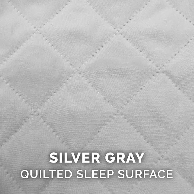 Furhaven Cooling Gel Dog Bed for Large Dogs w/ Removable Bolsters & Washable Cover, For Dogs Up to 125 lbs - Quilted Sofa - Silver Gray, Jumbo Plus/XXL
