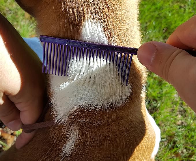 Resco Professional Anti-Static Dog, Cat, Pet Comb for Grooming, Steel Pins, Fine Tooth Spacing