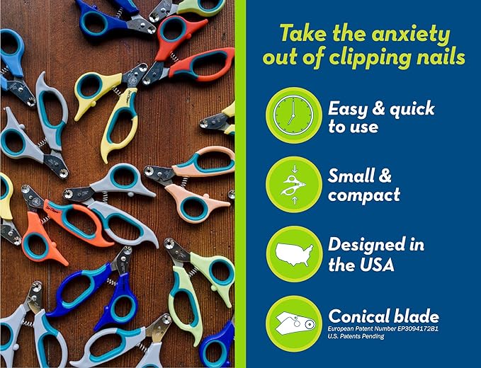 Zen Clipper Pet Nail Clipper for Cats – Cat Nail Trimmer for Safer Pet Grooming Care - Clean, Quiet, and Easy-to-Use Stainless Steel Claw Trimmer - (1.5mm Hole)