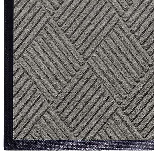 WaterHog Diamond | Commercial-Grade Entrance Mat with Rubber Border – Indoor/Outdoor, Quick Drying, Stain Resistant Door Mat (Medium Grey, 6' x 6')