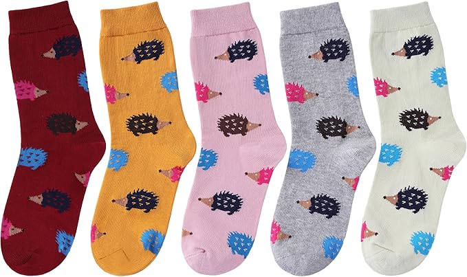 SDBING Womens Cat Socks Cute Gifts Animal Soft Breathable Thin Cotton Casual Crew Socks 5 Pairs