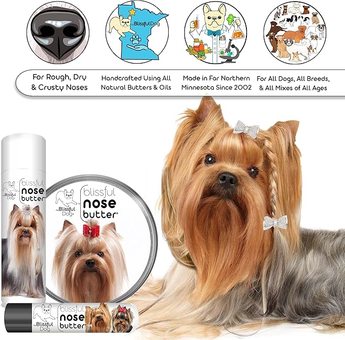 The Blissful Dog Yorkshire Terrier Unscented Nose Butter - Dog Nose Butter, 4 Ounce