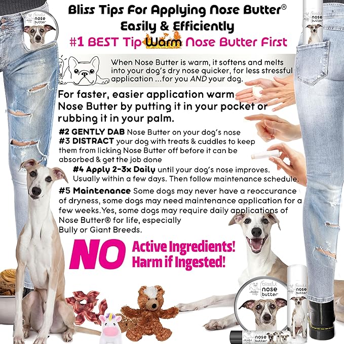 The Blissful Dog Whippet Unscented Nose Butter - Dog Nose Butter, 1 Ounce