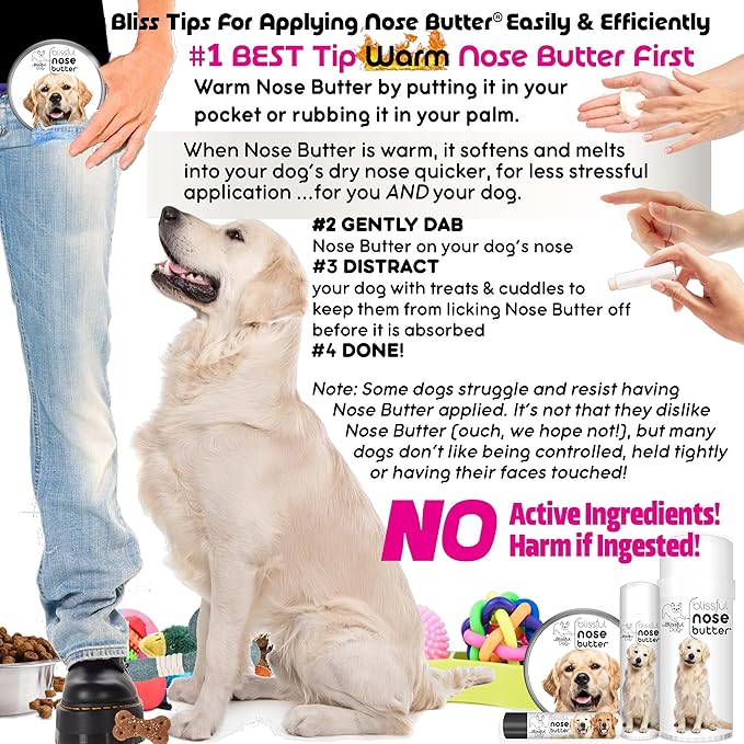 The Blissful Dog Golden Retreiver Unscented Nose Butter - Dog Nose Butter, 8 Ounce