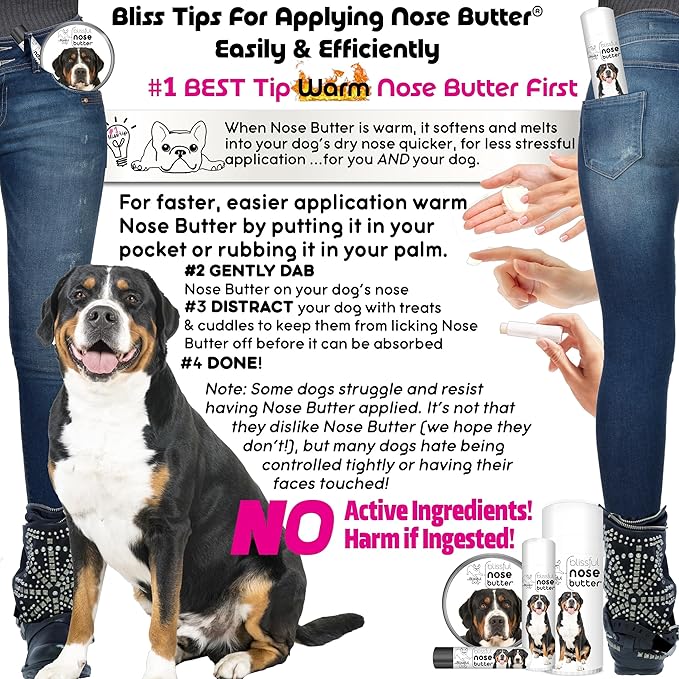 The Blissful Dog Greater Swiss Mountain Dog Unscented Nose Butter - Dog Nose Butter, 4 Ounce
