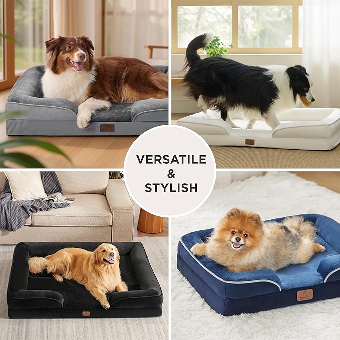 Bedsure XL Orthopedic Dog Bed for Extra Large Dogs - Waterproof XLarge Dog Cat Bed, Comfort Dogs Couch Sofa with Washable Removable Cover, Pet Bed with Nonskid Bottom, Boreal Canopy Green, 42"