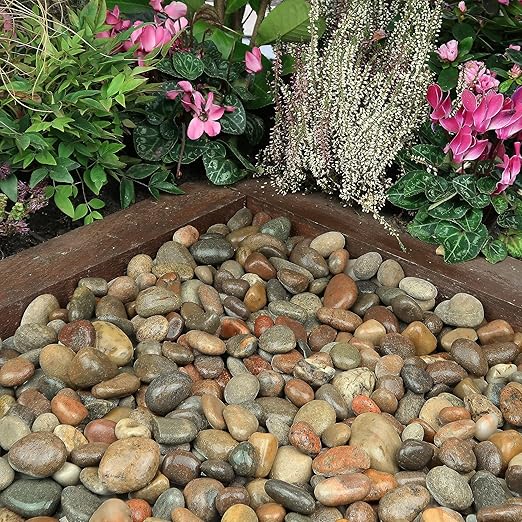 Large Unpolished Bulk Pebbles 20lbs, 3-4 Inch Black River Rocks, Hand-Picked Natural Stones for Landscaping and Garden Design Fish Tank, Pathways and Backyard